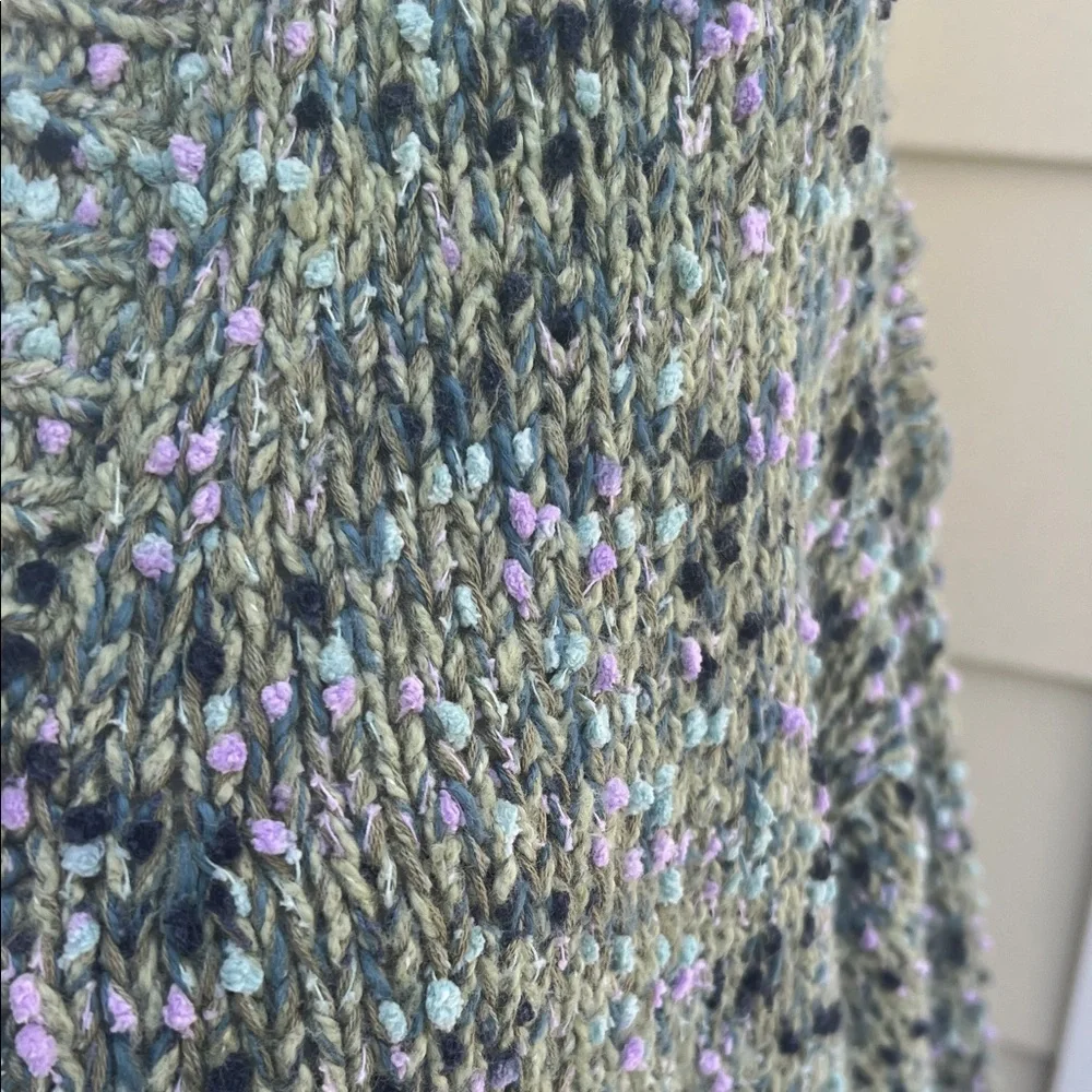 J. Jill Speckled Textured Cozy Knit Cardigan Timeless Minimalist Open Front